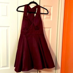 Plum-colored dress with Beautiful Bow on back